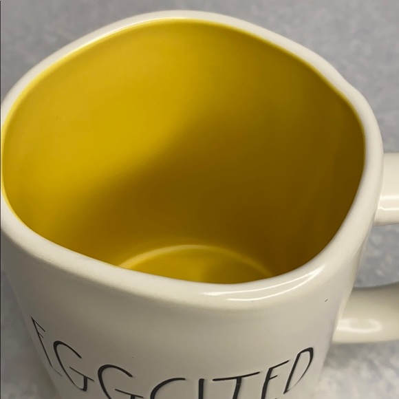 Rae Dunn Easter mug EGGCITED white & yellow New - Picture 2 of 3
